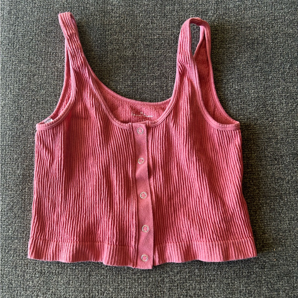 Love Tree Coral Ribbed Tank Top